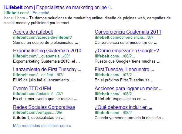 Nuevos sitelinks en los resultados de búsqueda de Google