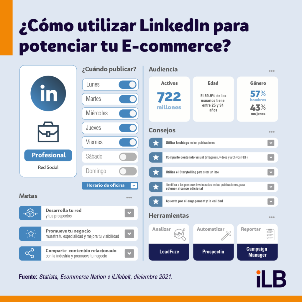 Ecommerce en LinkedIn infografia 2022